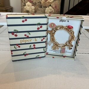 Piper K Gold Tone Stretch Charm Bracelet